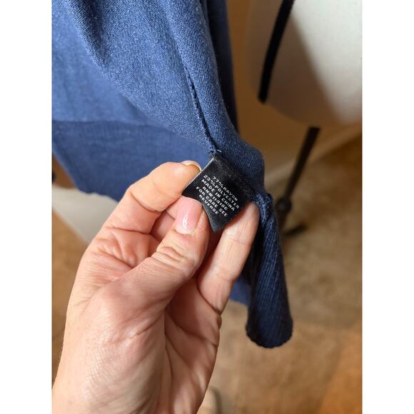 Verve Ami Sleeveless Cardigan Sweater Women's Blue Hoodie Rayon Blend M 6-10 - Picture 4 of 5